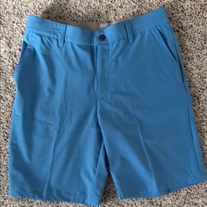 Adidas Blue Flat Front Shorts for Casual Comfort